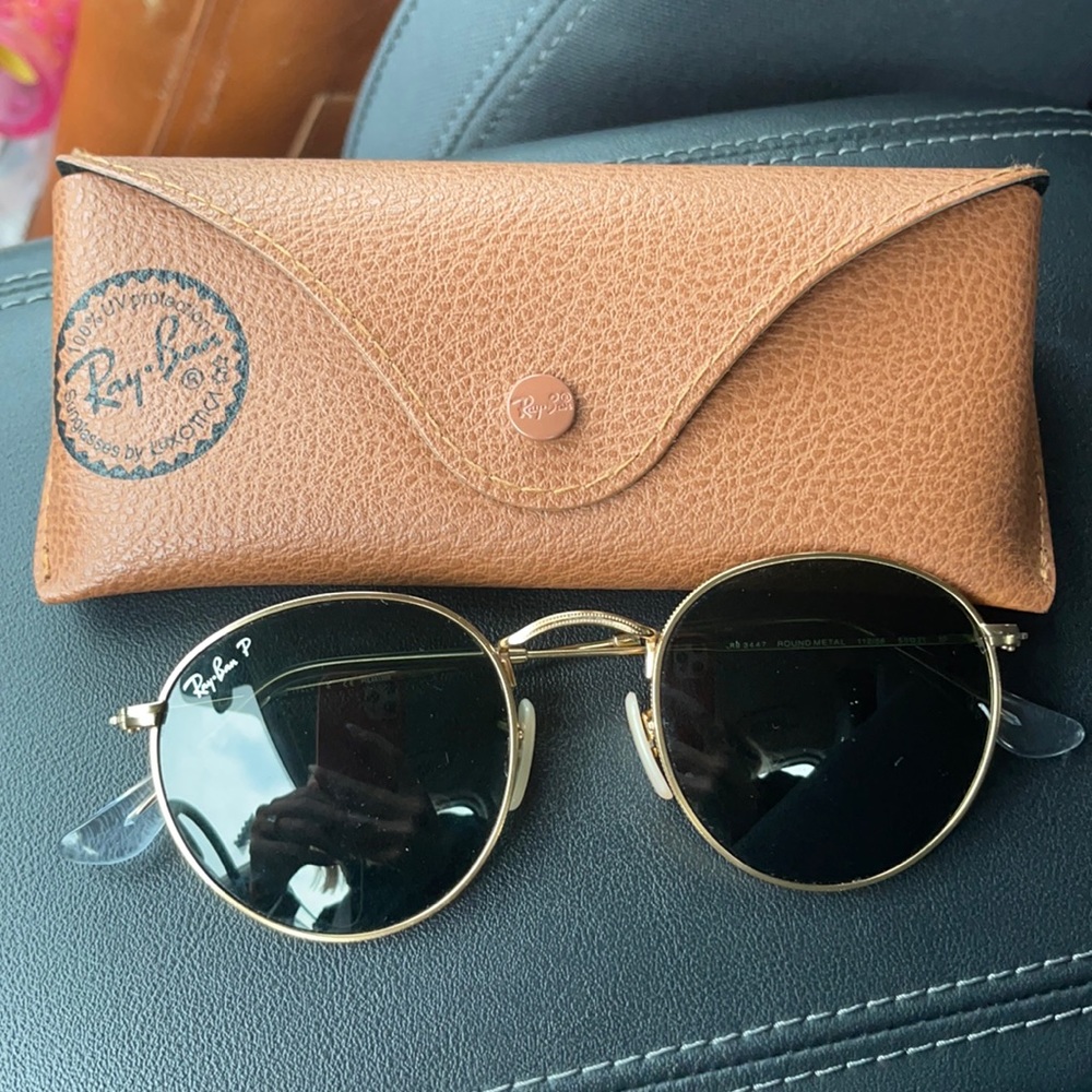 Rayban Round Metal Polarized Sunglasses